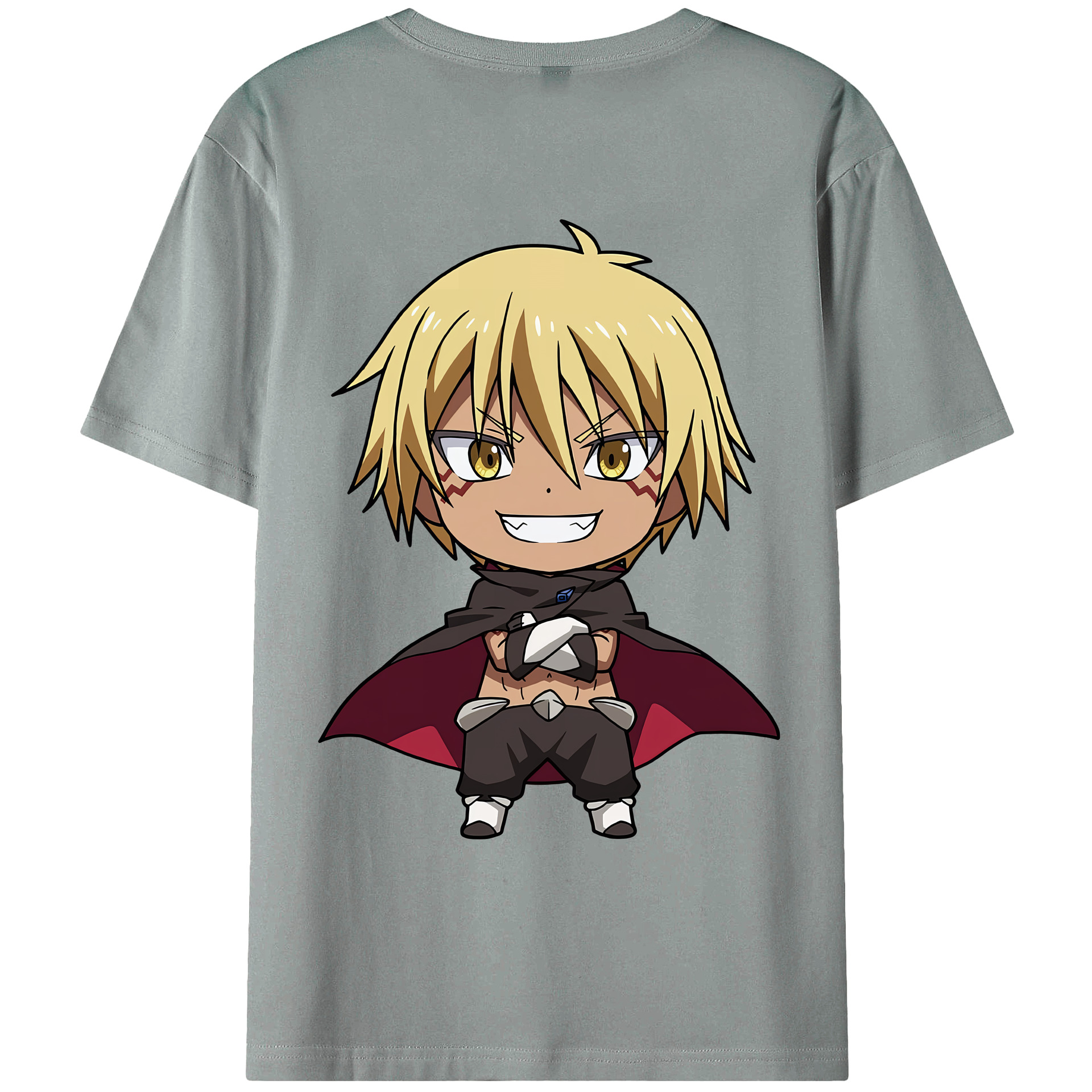 （画像用） 転スラ Regarding Reincarnated to Slime 綿100％ メンズ半袖Tシャツ（バックプリント） 通気性